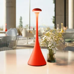LED-Akku-Tischleuchte Nudrop, IP54, feuerrot