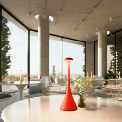 LED-Akku-Tischleuchte Nudrop, IP54, feuerrot