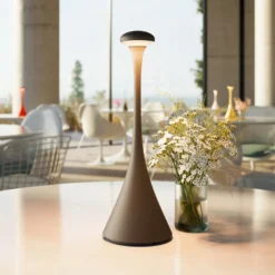 LED-Akku-Tischleuchte Nudrop, IP54, graphitgrau