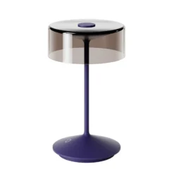 LED-Akkutischleuchte Numotion, blau, Glas, IP54, dimmbar