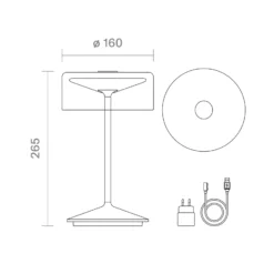 LED-Akkutischleuchte Numotion, rosegold, Glas, IP54, dimmbar