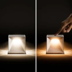 LED-Akku-Tischleuchte Nutalis, dünenbeige, IP54, dimmbar