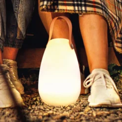 LED-Akku-Tischleuchte Ruby, Ø 14 cm, weiß, IP44, RGB dimmbar