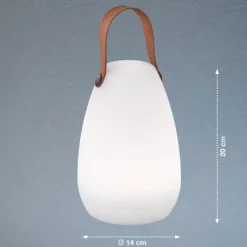 LED-Akku-Tischleuchte Ruby, Ø 14 cm, weiß, IP44, RGB dimmbar