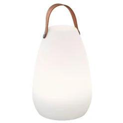 LED-Akku-Tischleuchte Ruby, Ø 18 cm, weiß, IP44, RGB dimmbar
