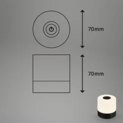 LED-Akku-Tischleuchte Smal, schwarz, 2.700K, dimmbar