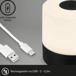 LED-Akku-Tischleuchte Smal, schwarz, 2.700K, dimmbar