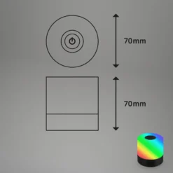 LED-Akku-Tischleuchte Smal, schwarz, RGBW, Kunststoff, 7 cm