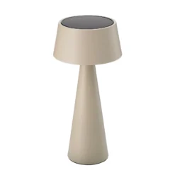 LED-Akku-Tischleuchte Solino, beige, Solar/USB, 26 cm, IP44