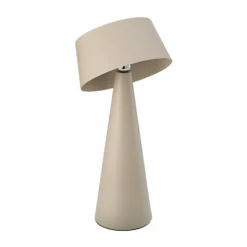 LED-Akku-Tischleuchte Solino, beige, Solar/USB, 26 cm, IP44