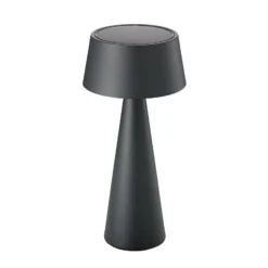 LED-Akku-Tischleuchte Solino, graphit, Solar/USB, 26 cm IP44