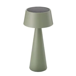 LED-Akku-Tischleuchte Solino, grün, Solar/USB, 26 cm, IP44