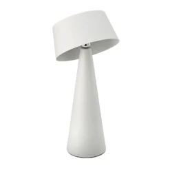 LED-Akku-Tischleuchte Solino, weiß, Solar/USB, 26 cm, IP44