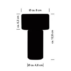 LED-Akku-Tischleuchte Tiny-B, schwarz, Höhe 13 cm, IP54, USB