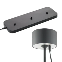LED-Akku-Tischleuchte Veluna, schwarz, 3er-Set, 25 cm, IP44