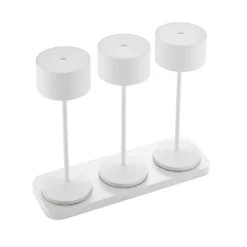 LED-Akku-Tischleuchte Veluna, weiß, 3er-Set, 25 cm, IP44