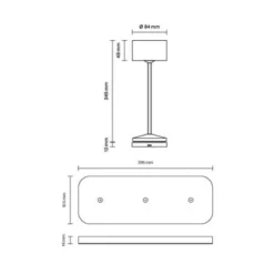 LED-Akku-Tischleuchte Veluna, weiß, 3er-Set, 25 cm, IP44