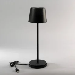 LED-Akku-Tischleuchte Vence, Höhe 32 cm, schwarz, IP54, USB