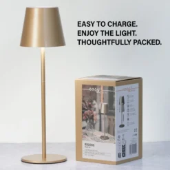 LED-Akku-Tischleuchte Viletto, kaffeebraun, IP54