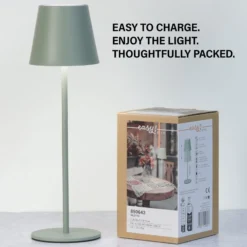 LED-Akku-Tischleuchte Viletto, salbeigrün, IP54
