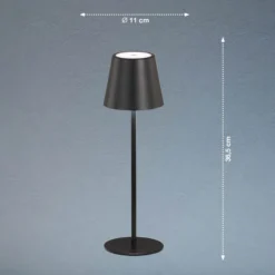 LED-Akku-Tischleuchte Viletto, schwarz, IP54