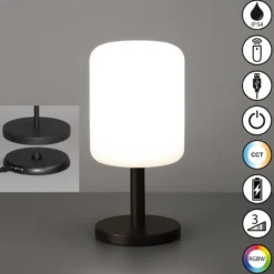 LED-Akkutischleuchte Volterra Pro, IP54, RGBW, Fernbedienung