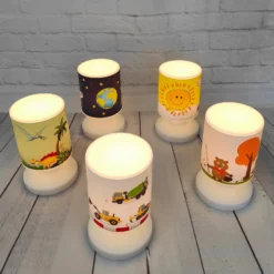 LED-Akku-Tischleuchte Waldtiere, USB, IP44