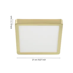 LED-Anbaupanel Fueva 5 IP20 830 messing 21x21cm