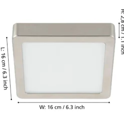 LED-Anbaupanel Fueva 5 IP20 830 nickel 16x16cm