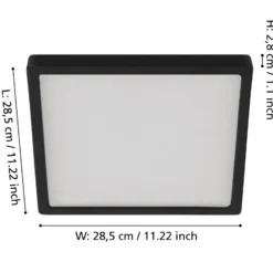 LED-Anbaupanel Fueva5 IP20 830 schwarz 28,5x28,5cm