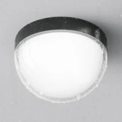 LED-Außendeckenleuchte Mon, graphit, Ø 18 cm, IP65, 3.000K