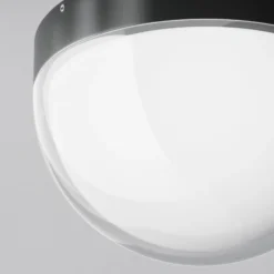LED-Außendeckenleuchte Mon, graphit, Ø 18 cm, IP65, 3.000K