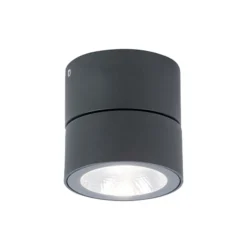 LED-Außen-Deckenstrahler Andria, dunkelgrau, Ø 9 cm, Metall