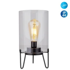 LED-Außendekoleuchte Lonna, Batterie, Glas, Metall