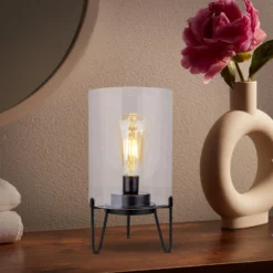 LED-Außendekoleuchte Lonna, Batterie, Glas, Metall