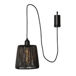 LED-Außenhängelampe Twine schwarz Kunststoff Ø 15cm Batterie