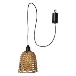 LED-Außenhängeleuchte Twine braun Kunststoff Ø 15cm Batterie