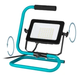 LED-Außenstrahler Avelar, schwarz/türkis Breite 32 cm Metall