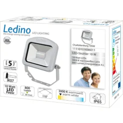 LED-Außenstrahler Charlottenburg silber 10W 3.000K