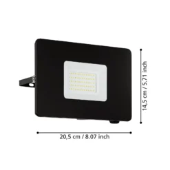 LED-Außenstrahler Faedo 3 in Schwarz, 50W