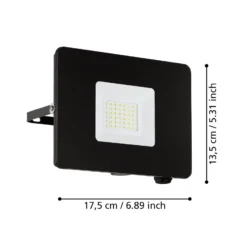 LED-Außenstrahler Faedo 3 in Schwarz, 30W