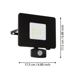LED-Außenstrahler Faedo 3 mit Sensor, schwarz, 30W