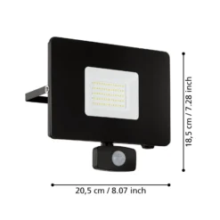 LED-Außenstrahler Faedo 3 mit Sensor, schwarz, 50W