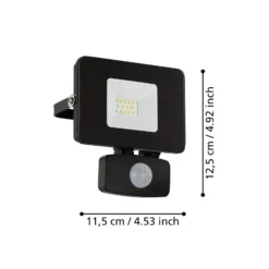 LED-Außenstrahler Faedo 3 mit Sensor, schwarz, 10W
