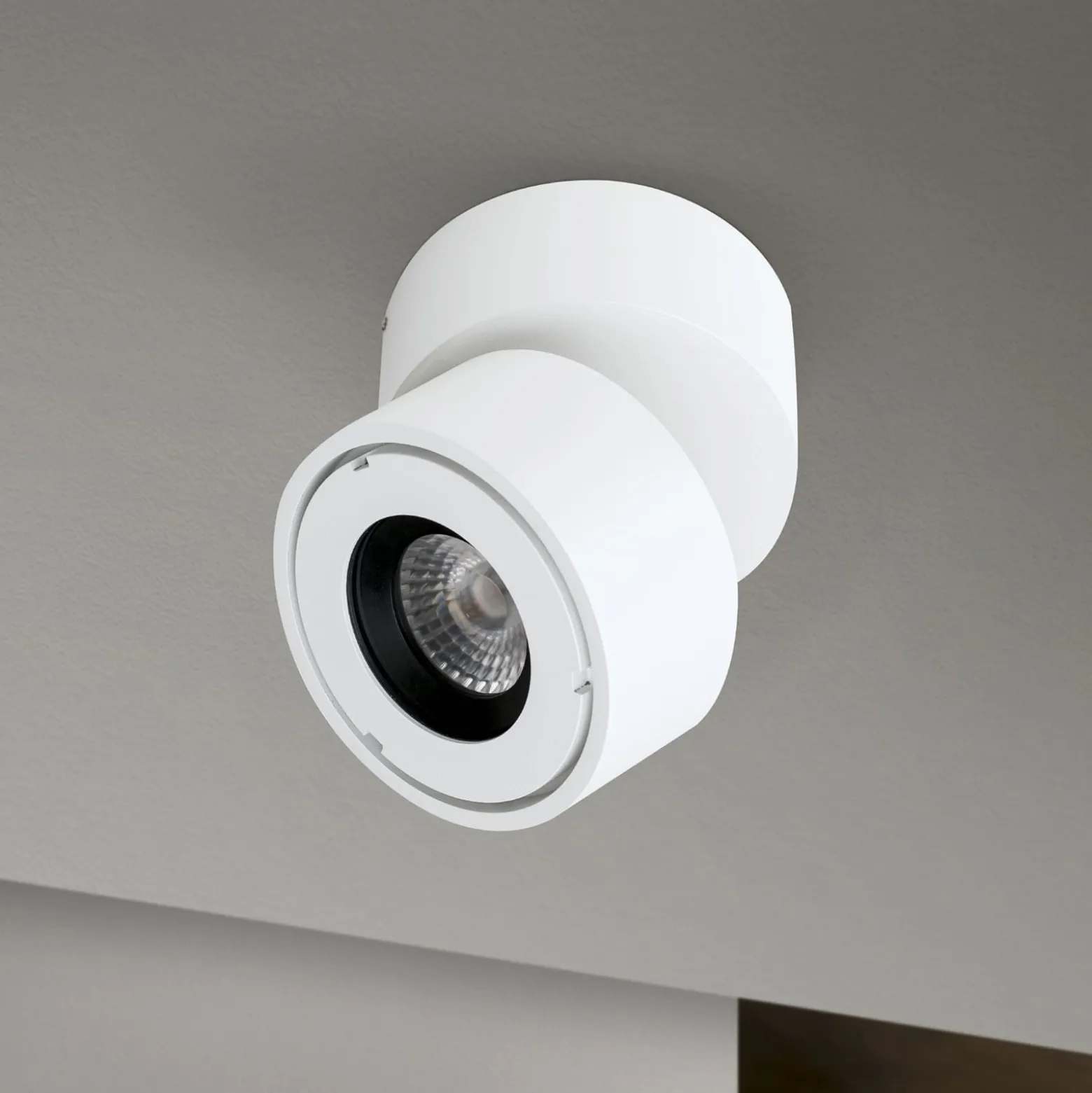 LED-Außenstrahler Harvey, weiß, Ø 10 cm, Aluminium-Druckguss