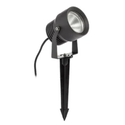 LED-Außenstrahler Irina, 3er-Set, Erdspieß, Stecker, grau