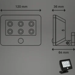 LED-Außenstrahler Kollig mit Sensor, IP54, schwarz