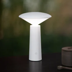 LED-Außentischleuchte Jive, Akku, dimmbar, weiß