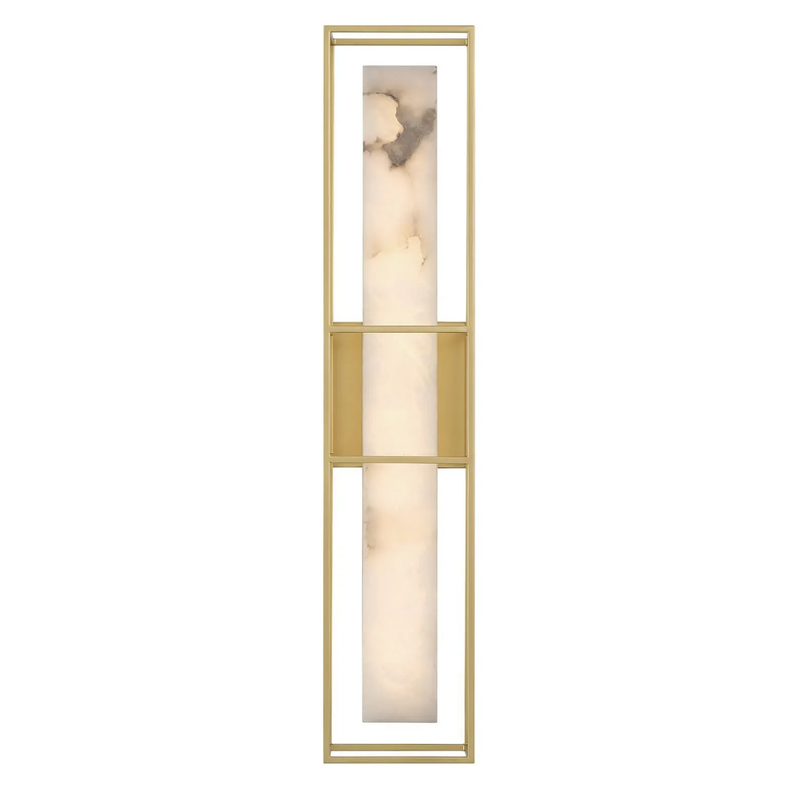 LED-Außenwandlampe BLAKLEY, gold/alabaster, Höhe 61 cm, IP44