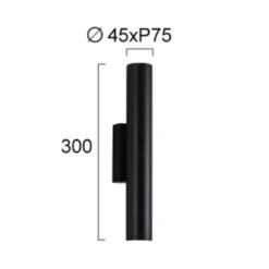 LED-Außenwandlampe City, Höhe 30 cm, schwarz, Metall